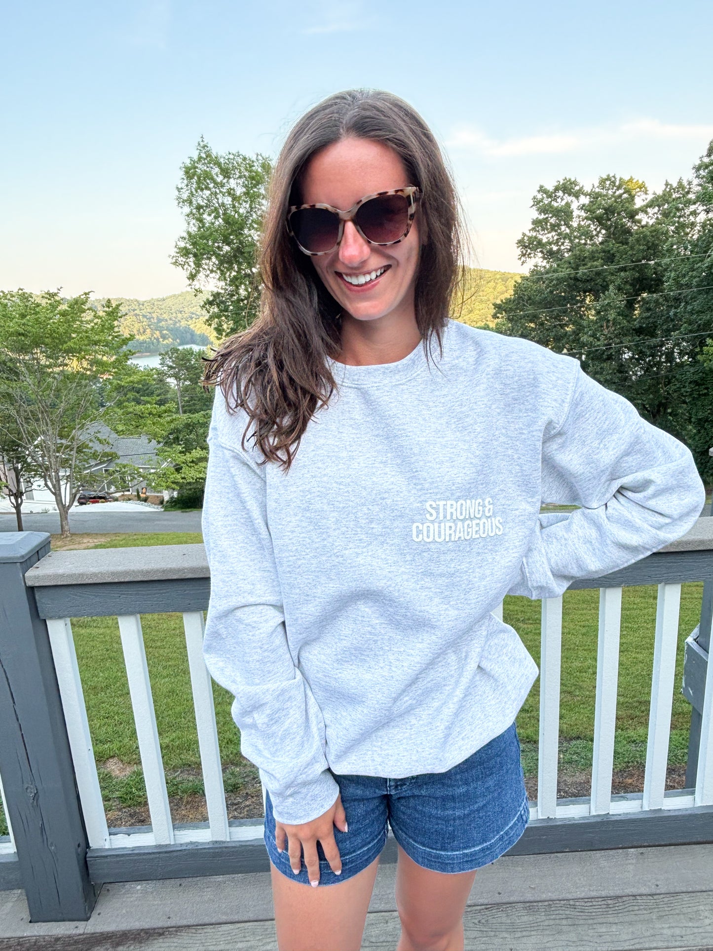 Joshua 1:9 Grey Crew Neck