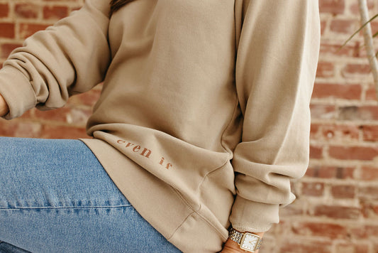 Even if Tan Crew Neck