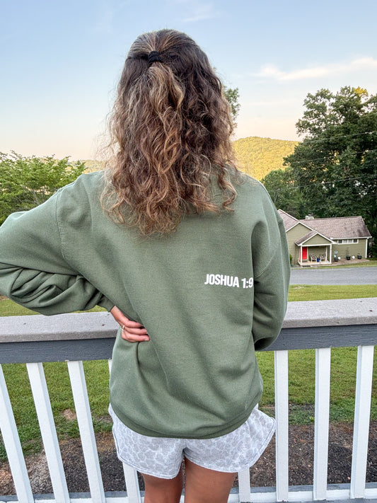 Joshua 1:9 Green Crew Neck