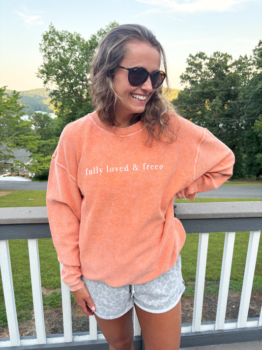 Fully Loved and Free Burnt Orange Crew