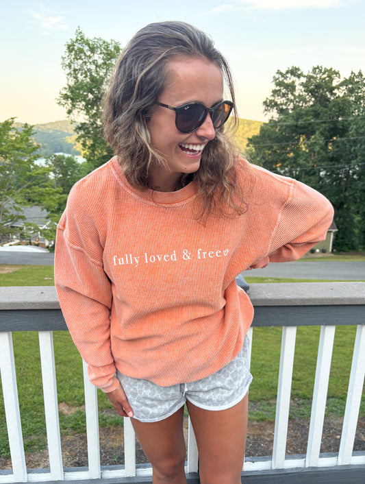 Fully Loved and Free Burnt Orange Crew