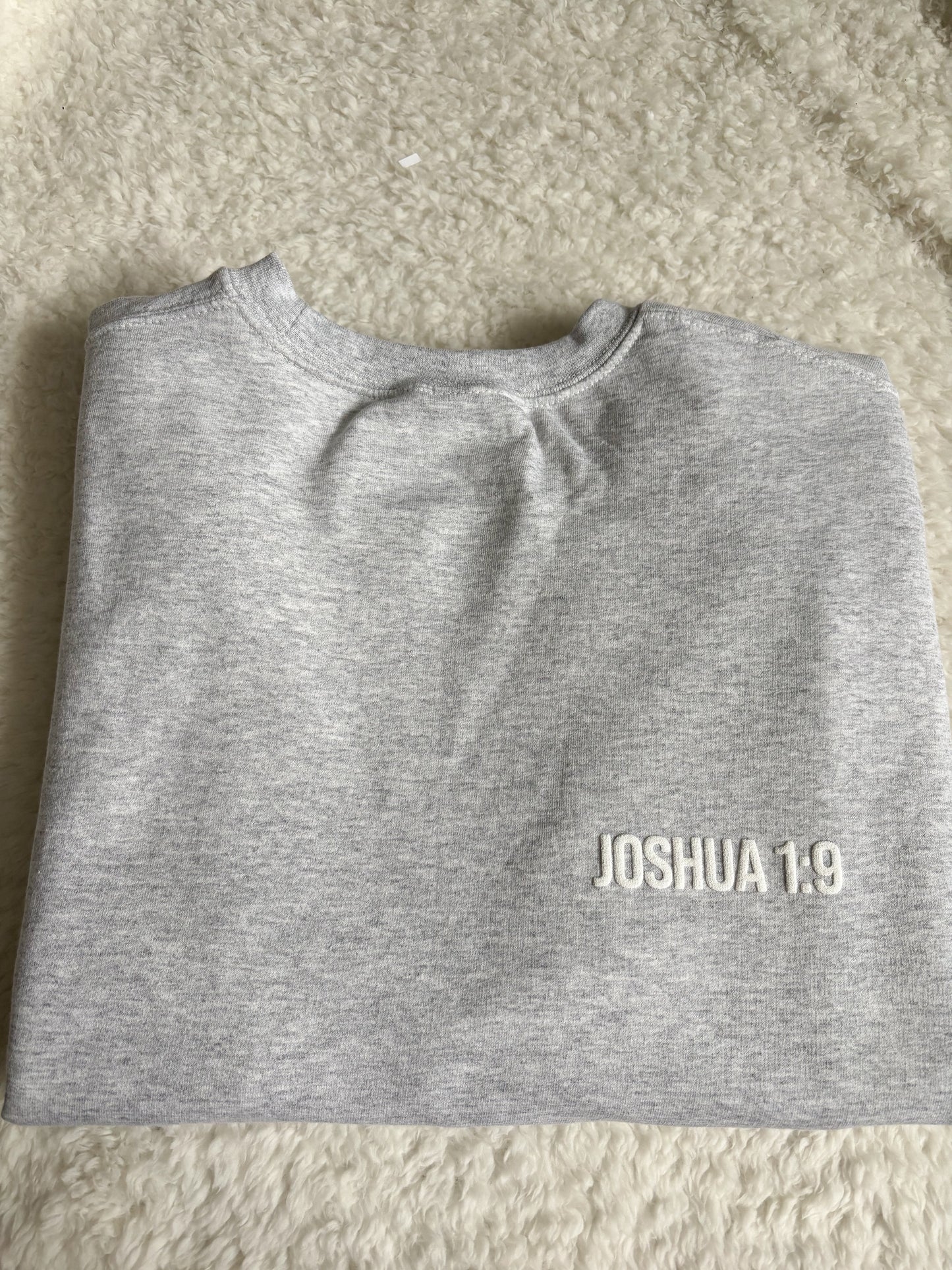 Joshua 1:9 Grey Crew Neck