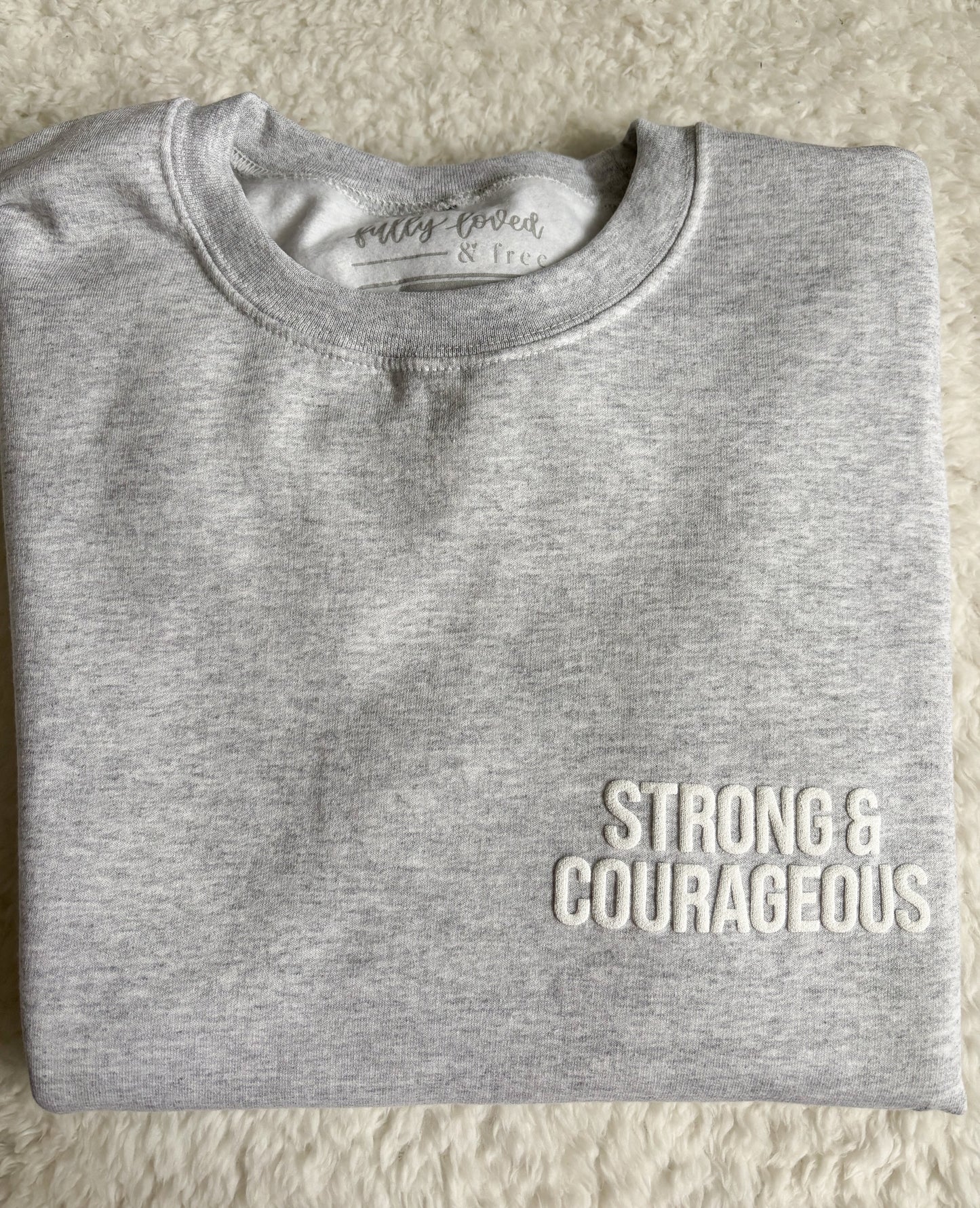 Joshua 1:9 Grey Crew Neck