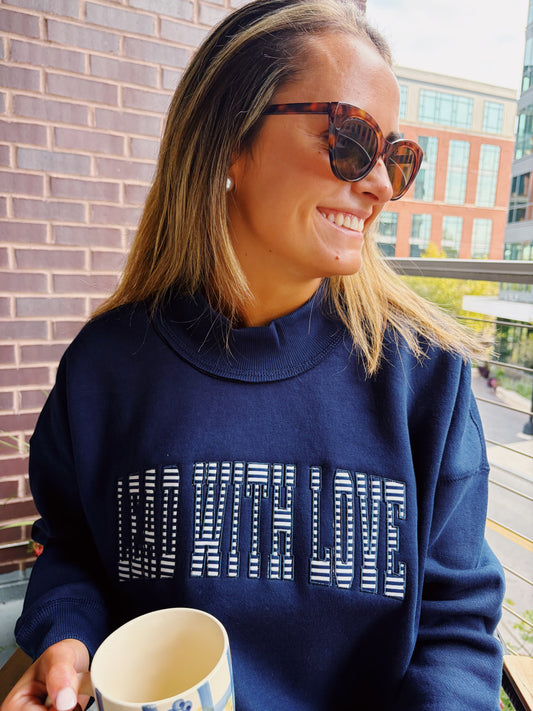 Lead with Love Navy Mockneck