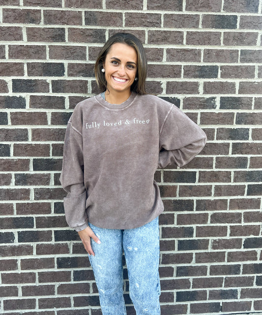 Fully Loved Espresso Corded Crew