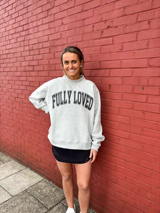 Fully Loved Grey Mockneck