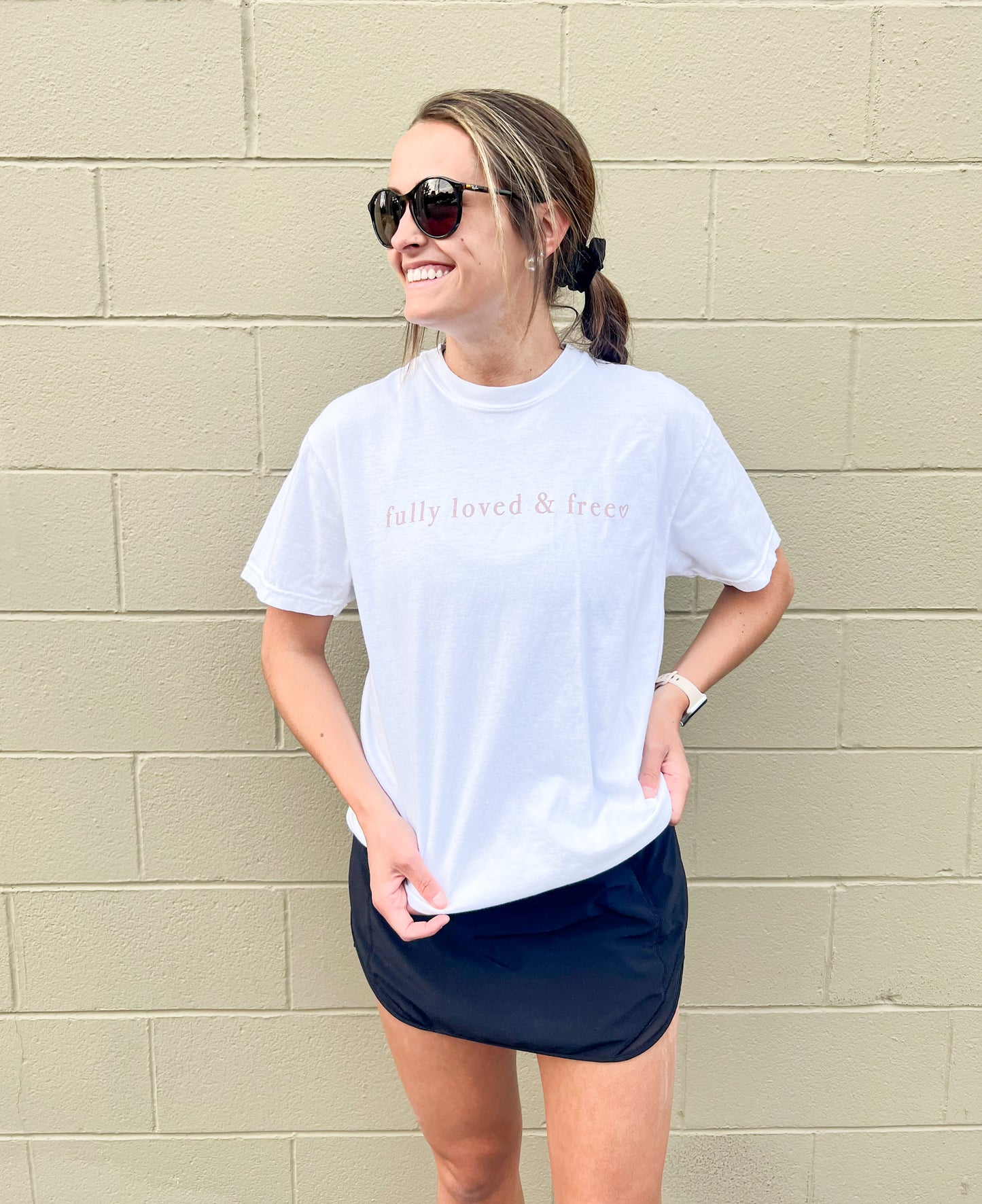 Fully Loved and Free White Tee