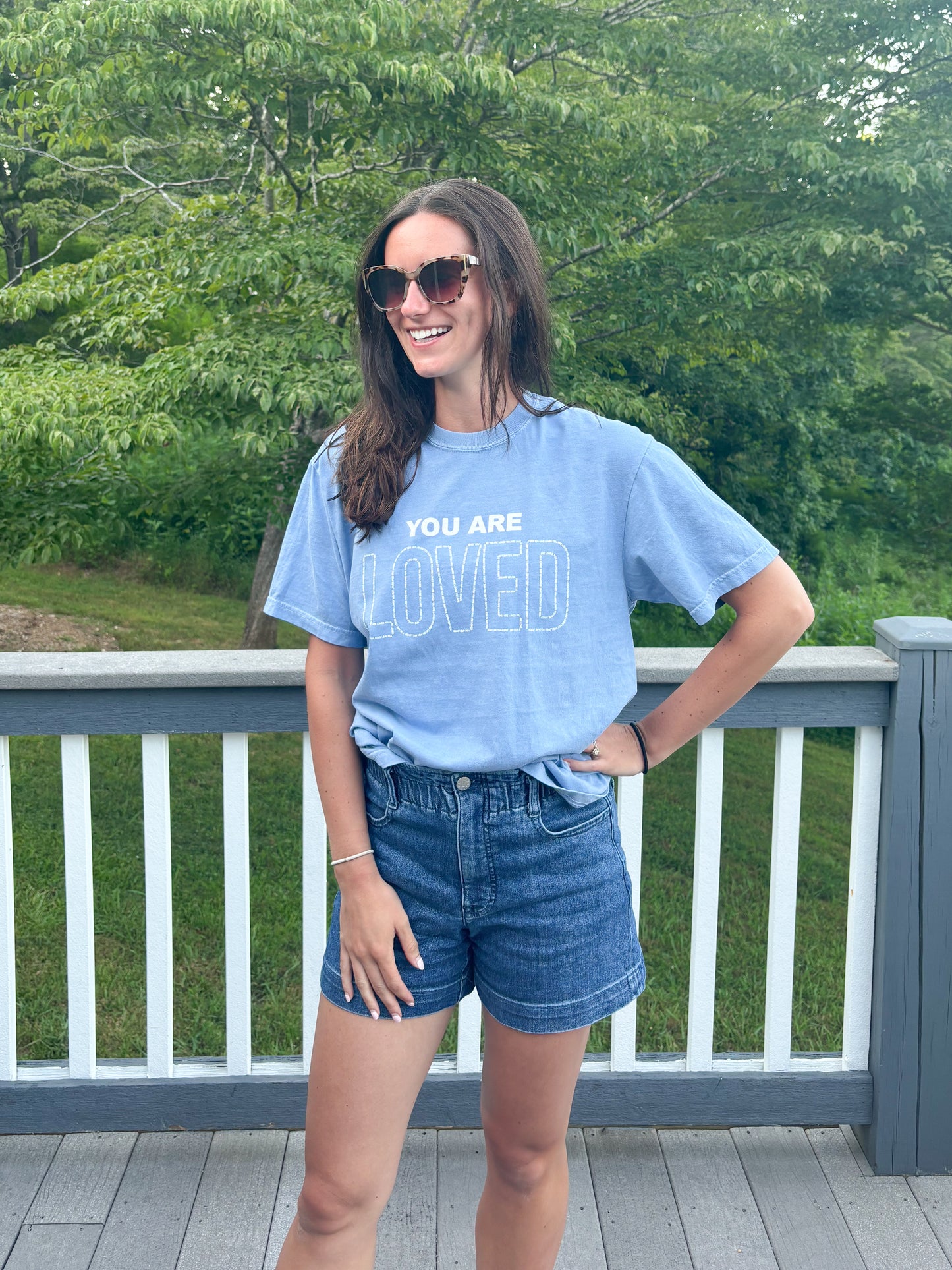 You are loved blue tee