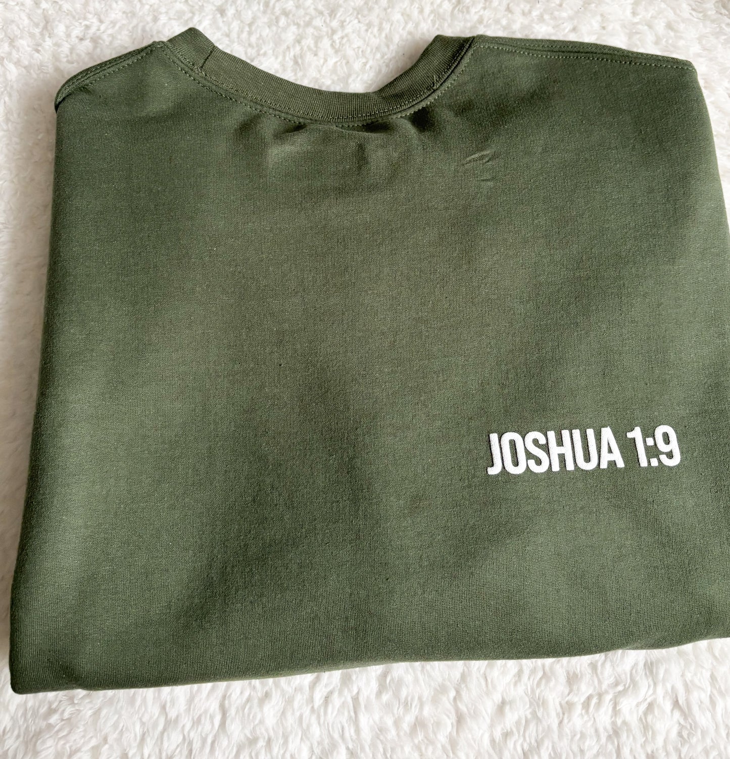 Joshua 1:9 Green Crew Neck