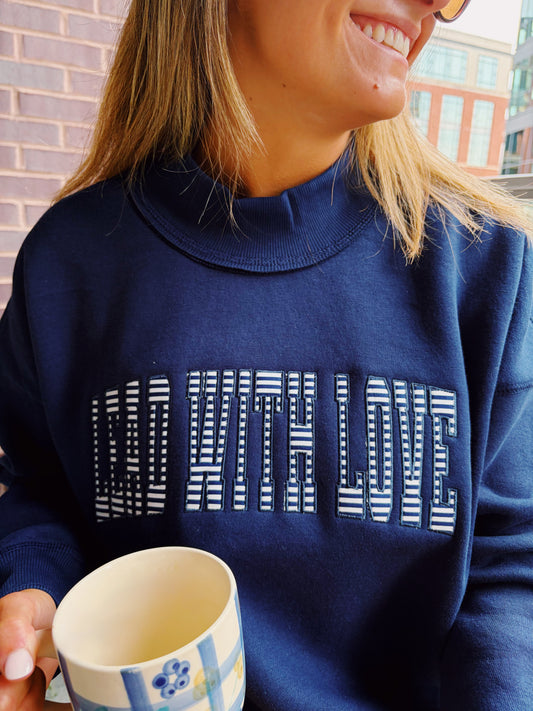 Lead with Love Navy Mockneck